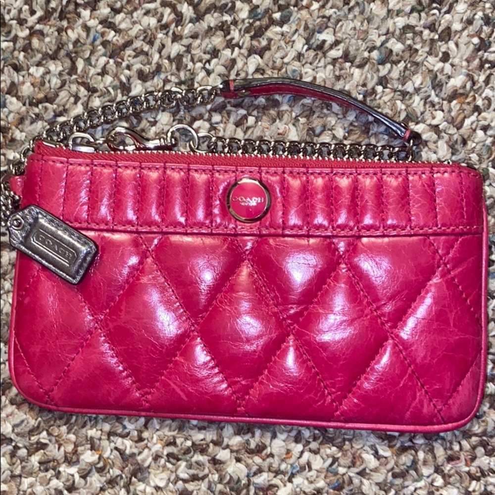 Red and sliver great condition coach clutch